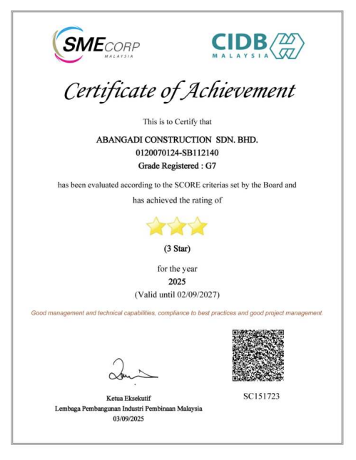 SME Corp SCORE Certificate